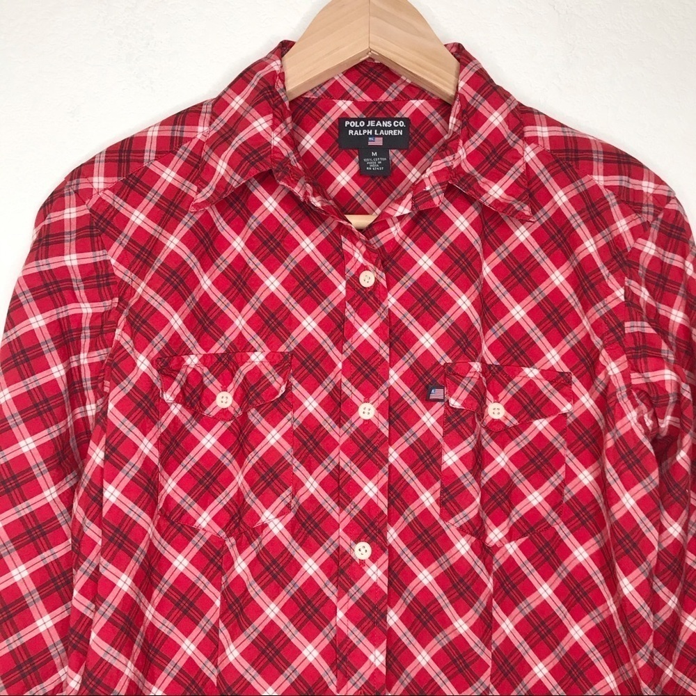 Polo Jeans Ralph Lauren plaid LS shirt sz Medium - Picture 2 of 7